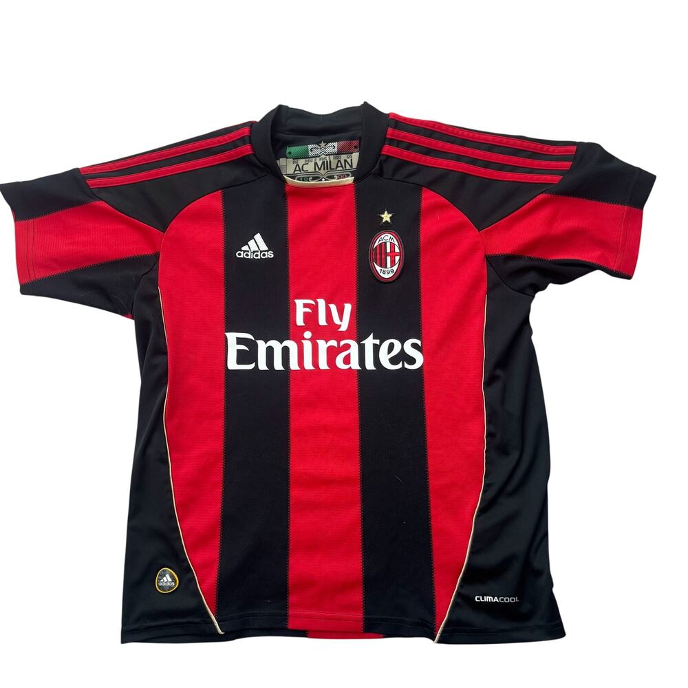 AC MILAN ITALY 2010/2011 HOME FOOTBALL SHIRT ADIDAS SIZE Youth Medium